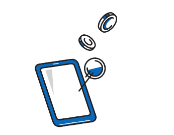 スマホからコインがでているイラスト