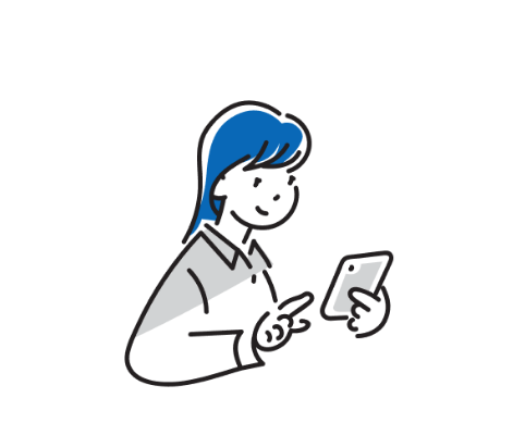 ごみを分別している女性のイラスト